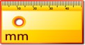 Ruler showing mm to represent measuring marquee