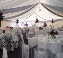 Marquee Decoration with Silver Drapes