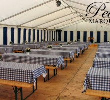 Blue Chequered Corporate Marquee Decoration Ideas